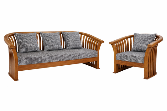 Slatted Curve Sofa Set
